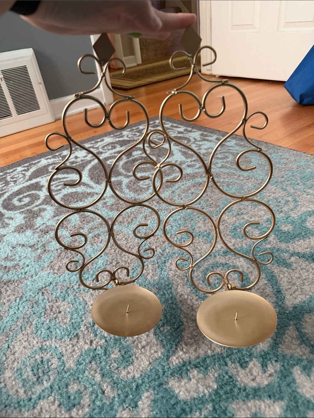 2Pc. Gold Wall Candle Holders
